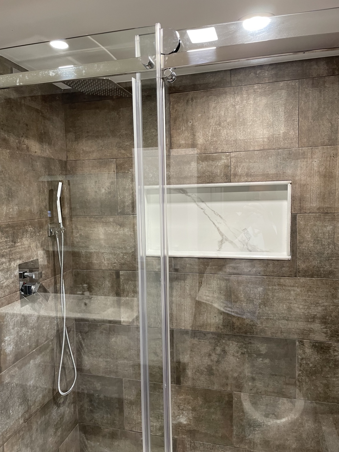 Modern shower after bathroom renovation